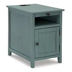 TREYTOWN TEAL CHAIR SIDE TABLE