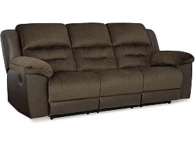 DORMAN TWO-TONE BROWN RECLINING SOFA