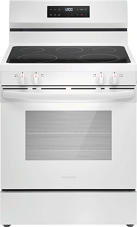 WHITE 5 BURNER SMOOTH TOP ELECTRIC RANGE