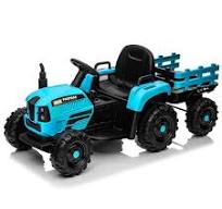 TEAL BLUE TRACTOR 12V RIDE ON 70LB LIMIT