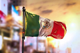                                                              							60X40 GLASS W/FOIL MEXICAN FLAG
                                                            						 