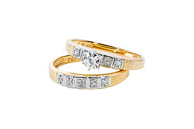 10K 1/8CTTW DIAMOND BRIDAL SET