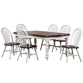                                                              							7PC SUNSET ANTIQUE WHITE DINETTE
                                                            						 