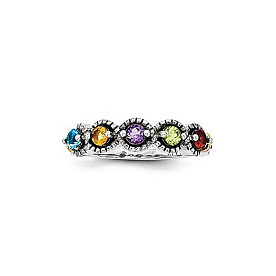 STERLING SILVER W/14K ACCENTS 2-5 STONE