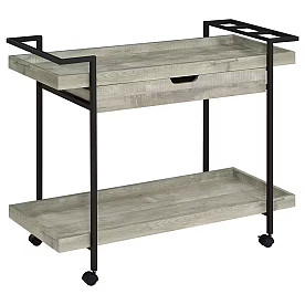 GREY DRIFTWOOD BAR CART