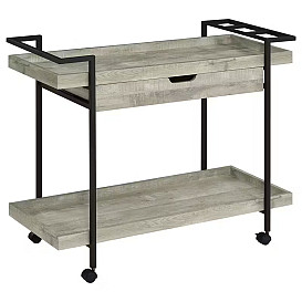 GREY DRIFTWOOD BAR CART