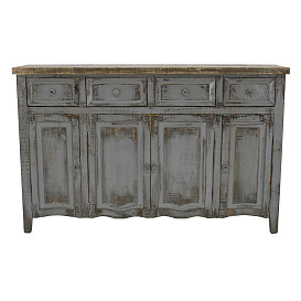 67" GRAY LEXIE 4 DRAWER 4 DOOR CONS...