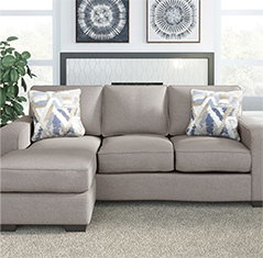 GREAVES STONE SOFA W/REVESIBLE CHAISE